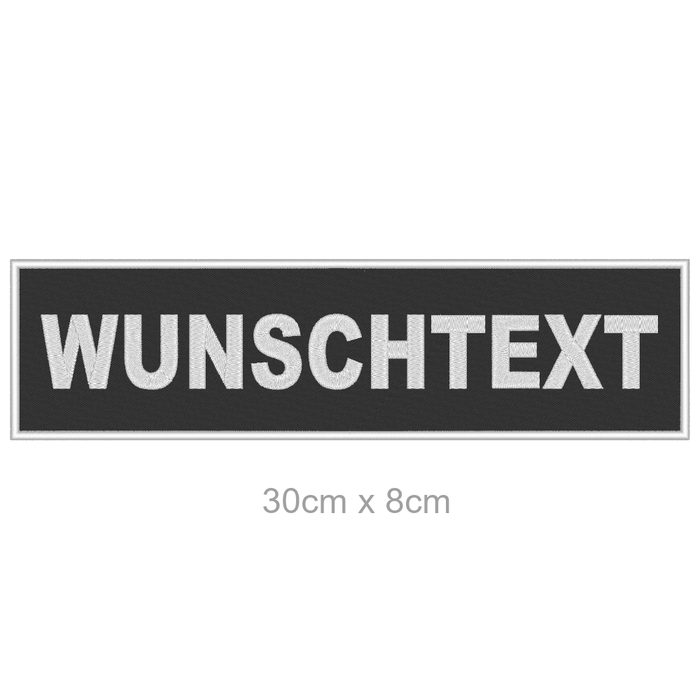 WUNSCHTEXT Aufnäher Balken Rechteckig individuell 30x8cm WUNSCHTEXT Aufnäher Balken Rechteckig individuell 30x8cm