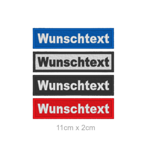 WUNSCHTEXT Aufnäher individuell Rechteckig 11cmx2cm