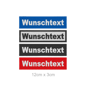 WUNSCHTEXT Aufnäher individuell Rechteckig 12cmx3cm