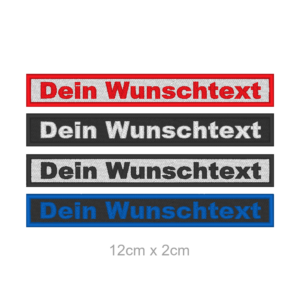 WUNSCHTEXT Aufnäher individuell Rechteckig 12x2cm