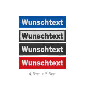 WUNSCHTEXT Aufnäher individuell Rechteckig 4,5x2,5cm