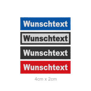 WUNSCHTEXT Aufnäher individuell Rechteckig 4x2cm