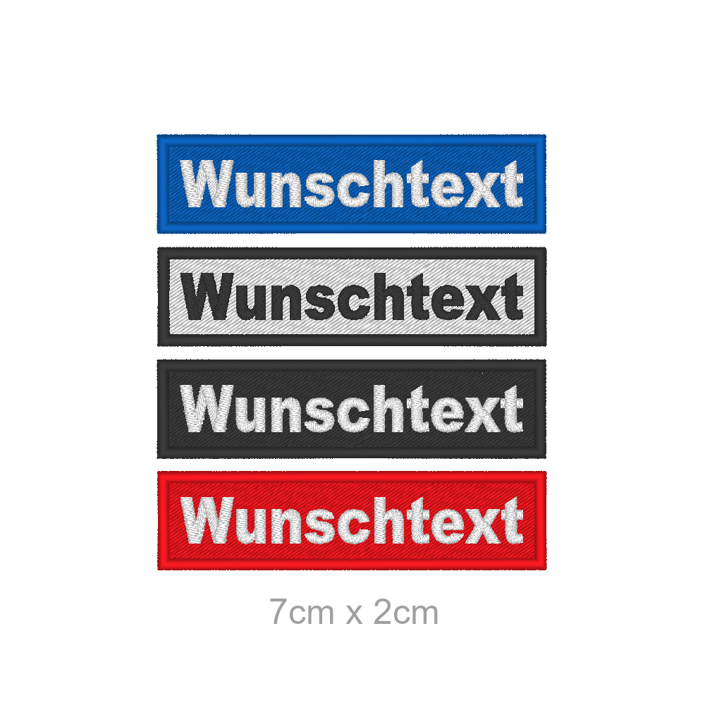 WUNSCHTEXT Aufnäher individuell Rechteckig 7x2cm WUNSCHTEXT Aufnäher individuell Rechteckig 7x2cm