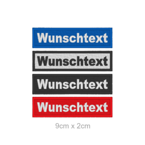WUNSCHTEXT Aufnäher individuell Rechteckig 9cmx2cm