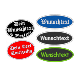 Wunschtext Aufnäher Oval individuell